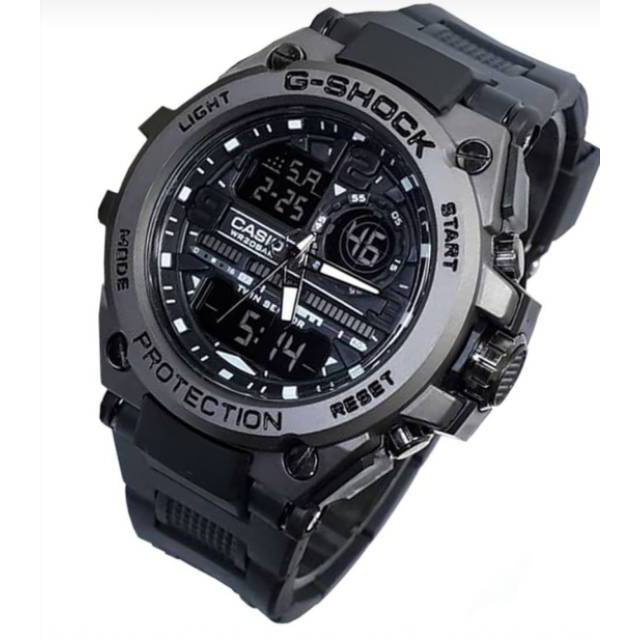 Jam Tangan Pria Sporty Casio G-Shock GST-8600 Kepala Besi Strap Hitam