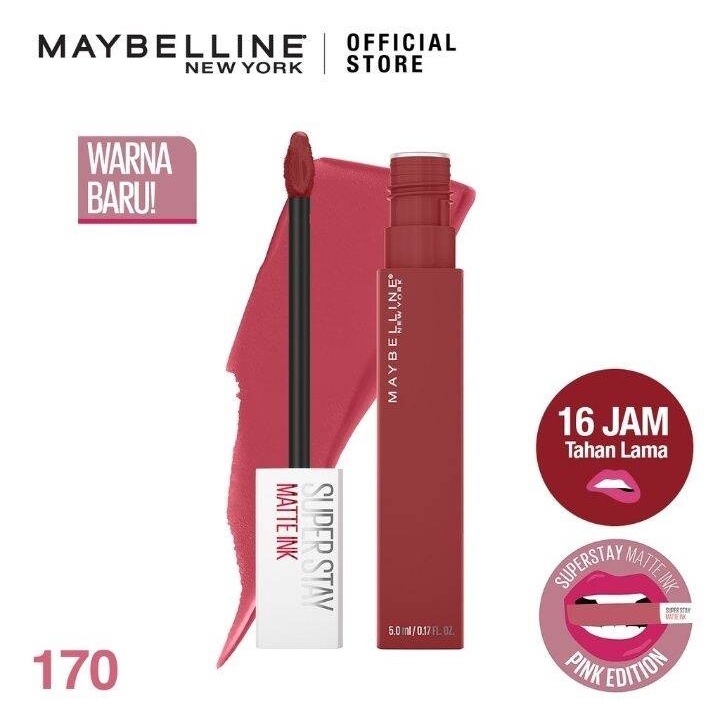 ORI 100% Maybelline Superstay Matte Ink Liquid Matte Lipstick Make Up Tahan Lama Hingga 24 Jam lipstik lipstick maybelin maybeline lipten maybeline my beline supertstay lipstik maybelline ori tahan lama lip matte maybelline original 220 Ambitios 385-170 Initator