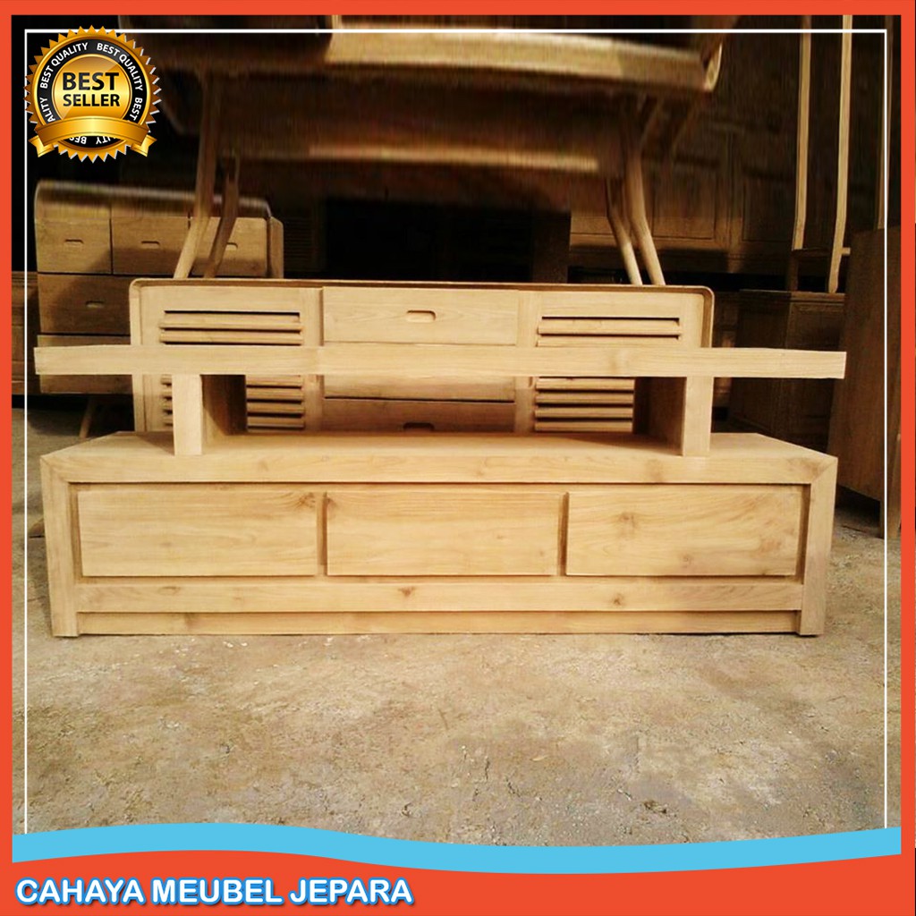 Meja Tv Kayu Jati Lemari Tv Minimalis Murah Bufet Tv Modern Minimalis Shopee Indonesia