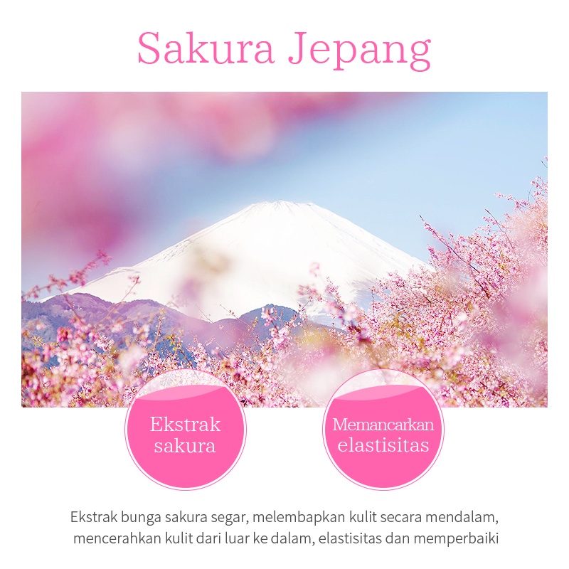 LAIKOU Essence Sakura Krim Wajah Bersinar Melembabkan Menghilangkan Kerutan Garis Halus 25g