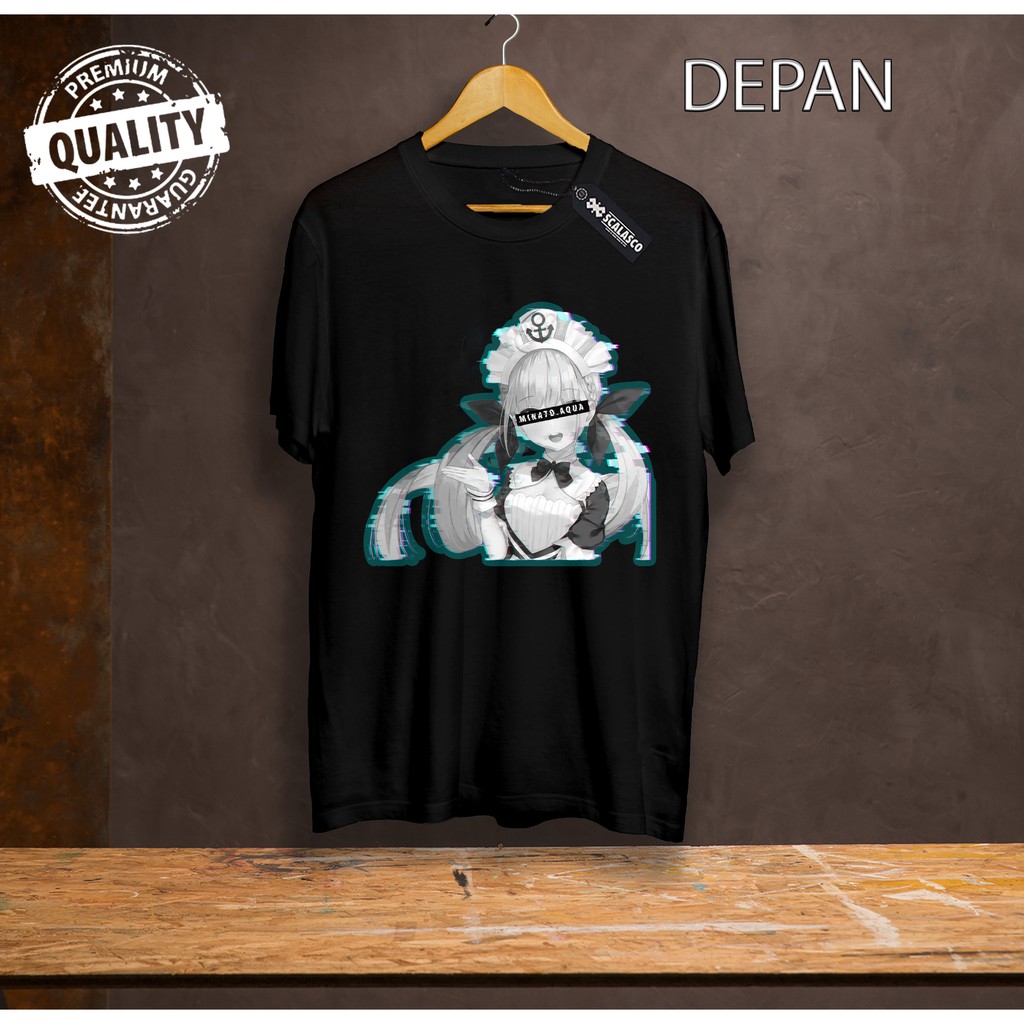 Baju Kaos Tshirt Anime Hololive Minato Aqua Vtuber - Baju Otaku - Baju Simp - Baju Wibu - Distro