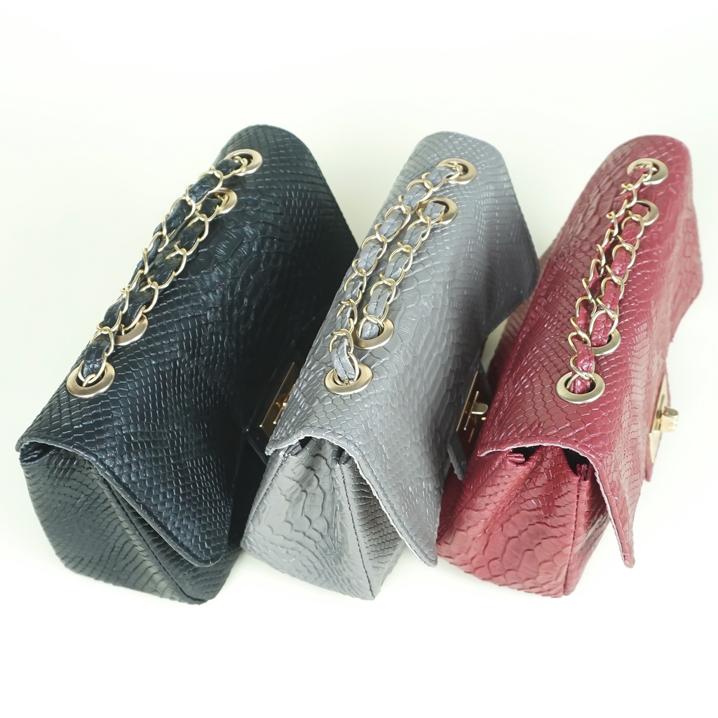 549 SHOULDER BAG MOTIF ULAR / TAS SLEMPANG TALI KOMBINASI / TAS BAHU MURAH