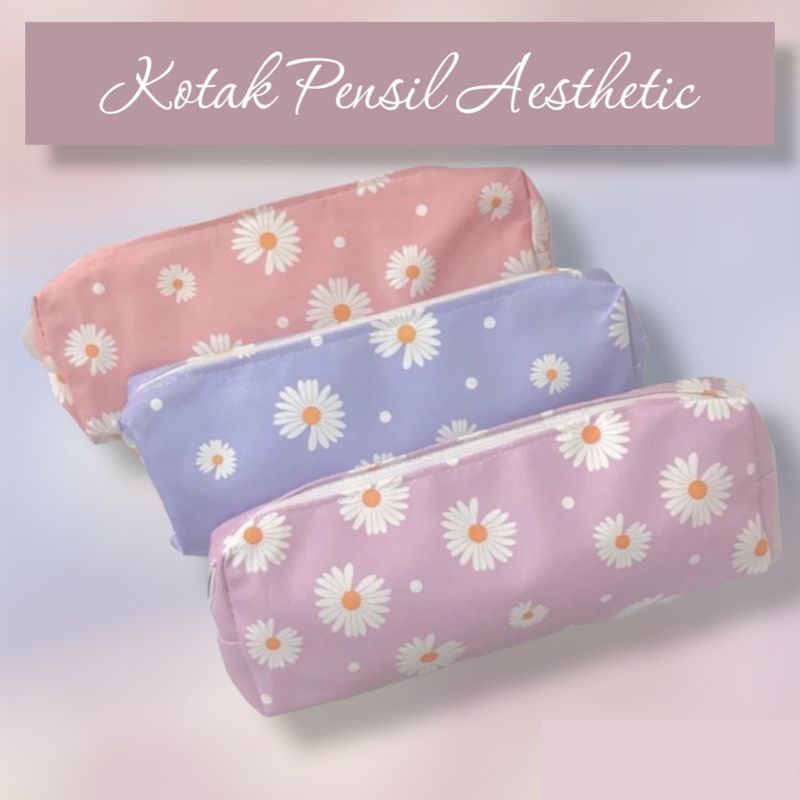 

KOTAK PENSIL TEMPAT PENSIL POUCH WARNA PASTEL MOTIF DAISY KOREAN STYLE AESTHETIC