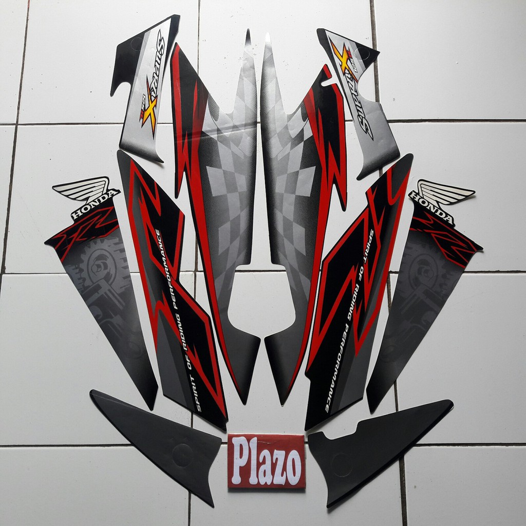striping stiker supra x 125r 2008 full hitam