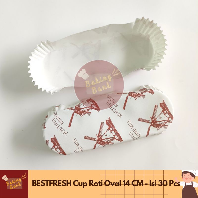Cup Roti Oval Cup Case Kertas Roti Oval Panjang Laminating Paper Cup Isi 30 Pcs