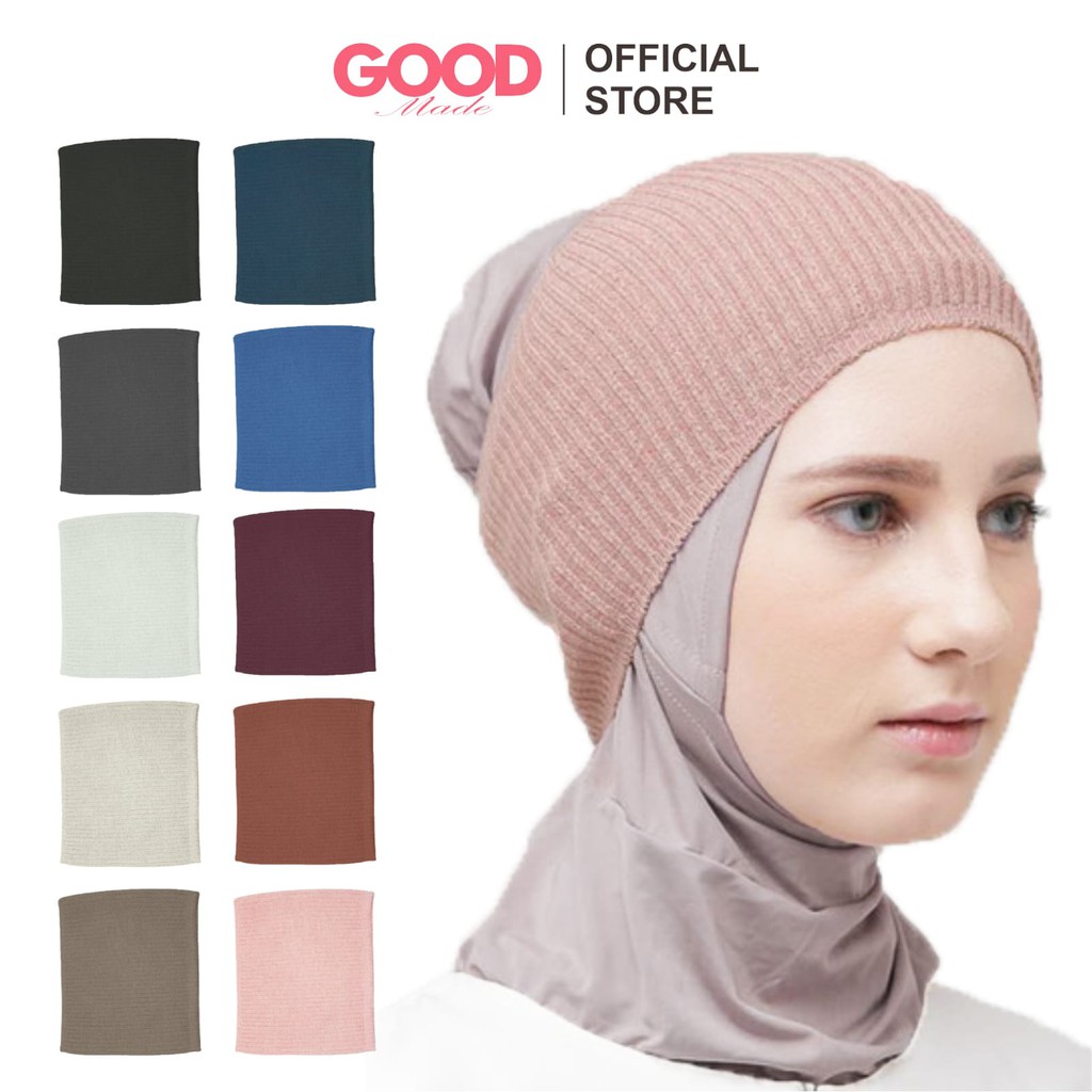 GOOD MADE - Ciput Rajut Inner Bandana Polos Premium Daleman Jilbab Rajut Anti Pusing COD