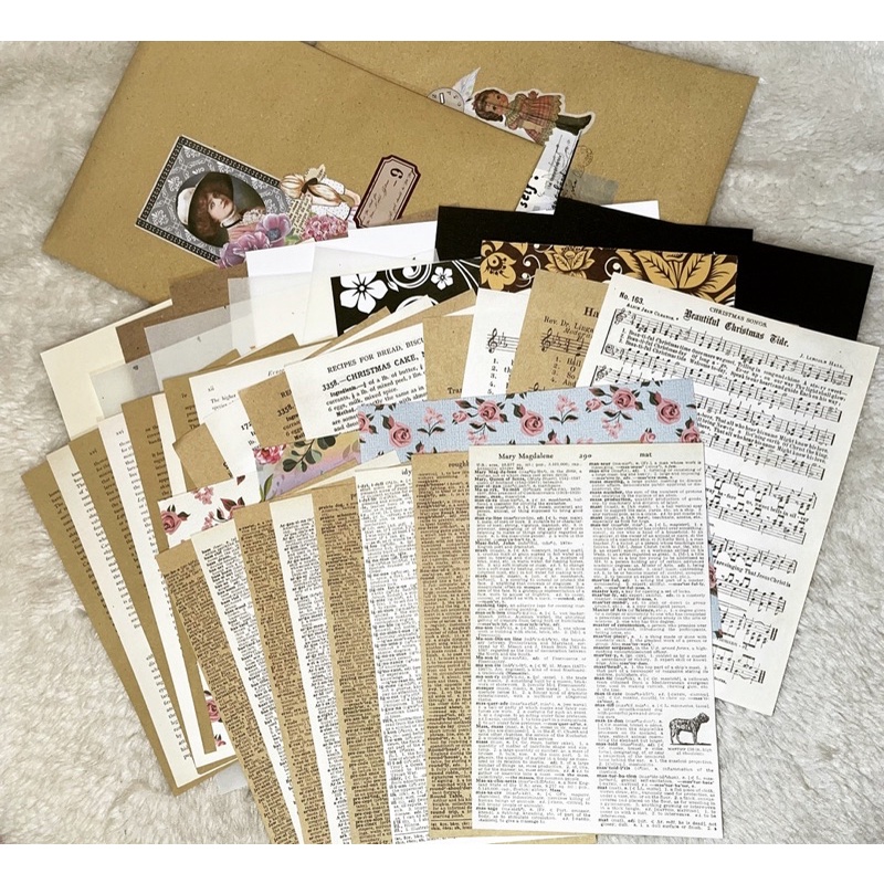 

Vintage Paper Bundle for scrapbooking, Junk journal, journaling, penpal and snailmail