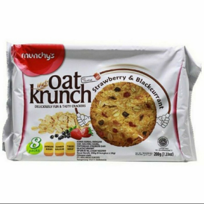 

Siap Krim Biscuit Munchys Oat Krunch 208Gr/Biskuit Munchy Oat Krunch Gandum - Strawberry