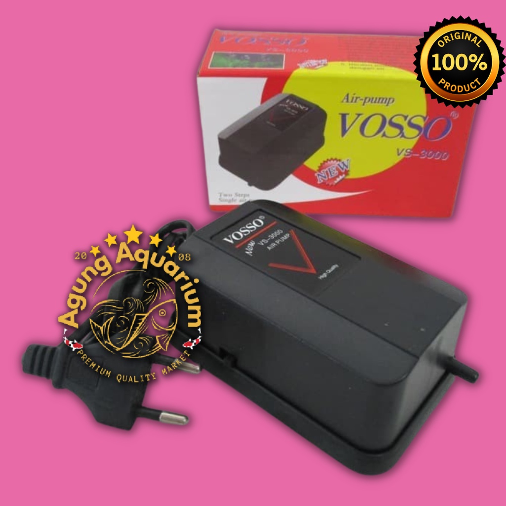 Vosso VS3000 Aerator pompa gelembung udara aquarium VS-3000