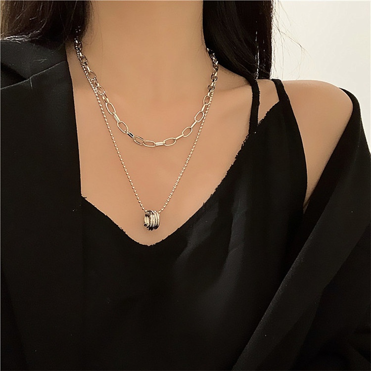 Kalung Rantai Model Double Layer Untuk Aksesoris