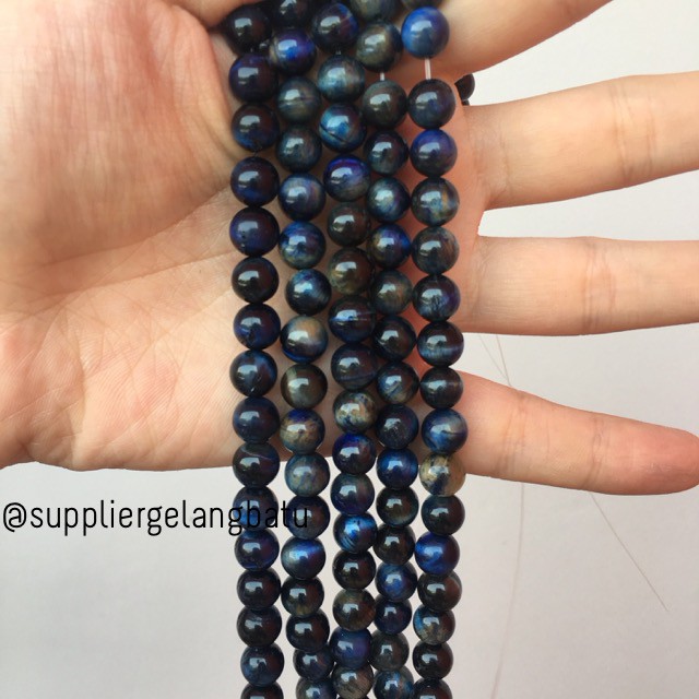 supplier gelang kalung blue tiger eye biru 8mm natural top seller