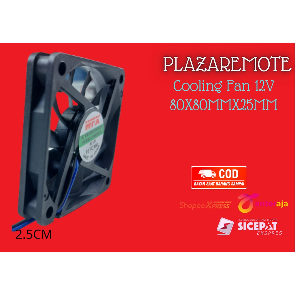 MINI COOLING FAN DC 8025 80MM 8CM 12V CPU include connector 2 PIN