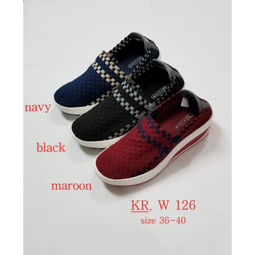 KIDDO WEDGES W126 / SEPATU WANITA / SEPATU RAJUT ANYAM KIDDO