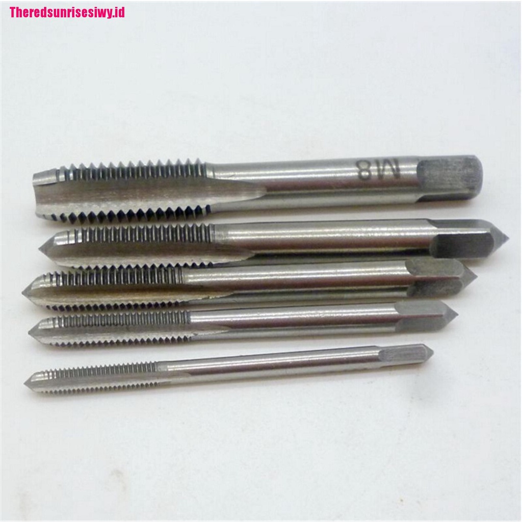 【Theredsunrisesiwy.id】5pcs/Set M3 M4 M5 M6 M8 Hand Tap Straight Flute 3mm-8mm Hand Fast tapping Tool