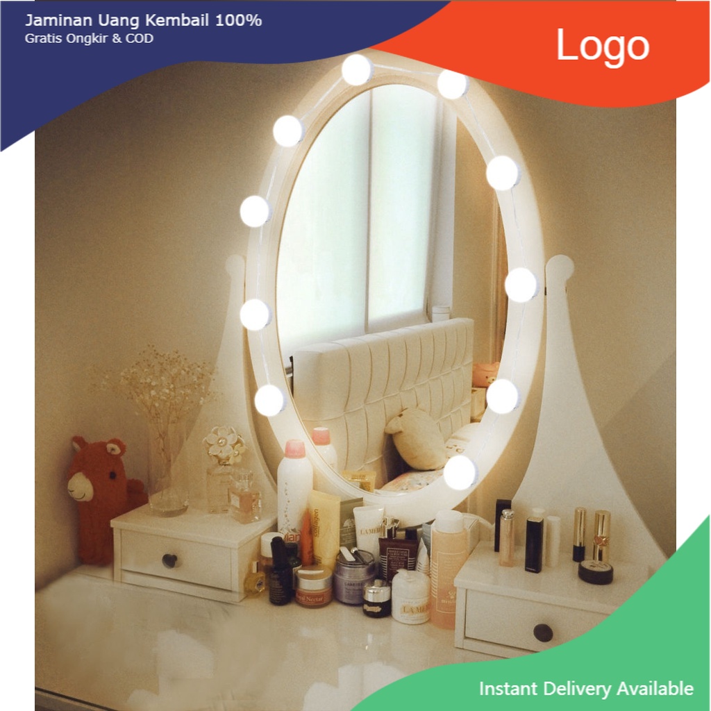 [MURAH] lampu LED meja rias 10pcs Lampu Vanity Isi 10 lampu kaca meja rias lampu Led Meja Rias / Lampu Kaca Rias Vanity Mirror Light ( 10 Bohlam ) PADMA