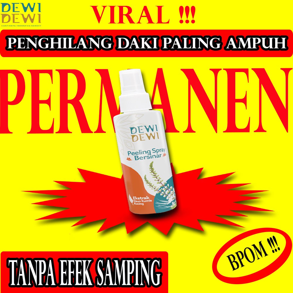 Peeling spray serum penghilang daki kotoran kulit pria wanita dewidewi peeling spray BPOM