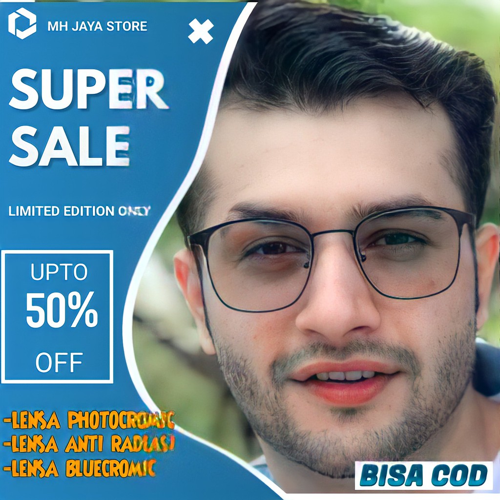 kacamata pria wanita paket 2 in 1 photocromic anti radiasi sinar UV hp komputer cewek cowok murah te