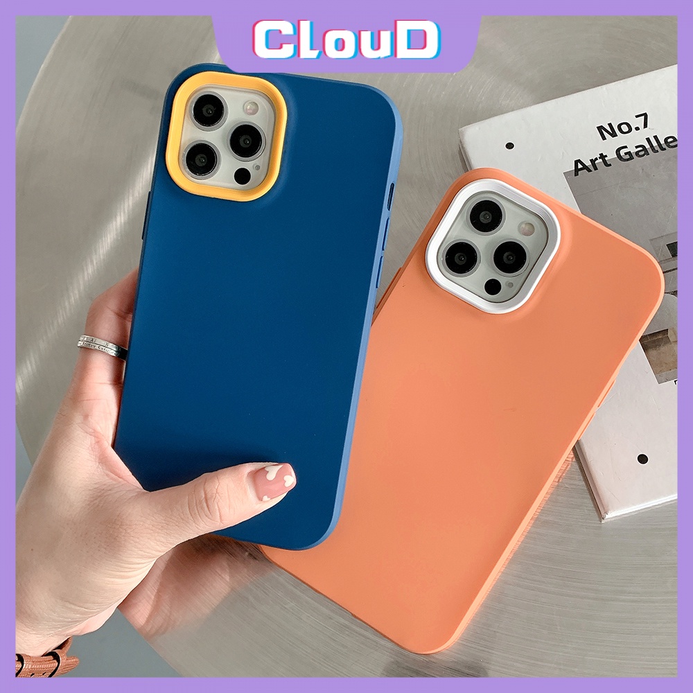 Soft Case Pelindung Lensa 3 in 1 Bahan Silikon Warna Permen Untuk IPhone 13 11 12 Pro Max XR 7plus 8plus XS X 7 8 6 6S