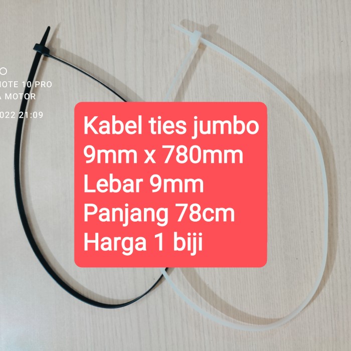 KABEL TIES 78CM NYLON 9MM X 780MM UNTUK DAHAN POHON DLL HARGA 1 BIJI - Putih