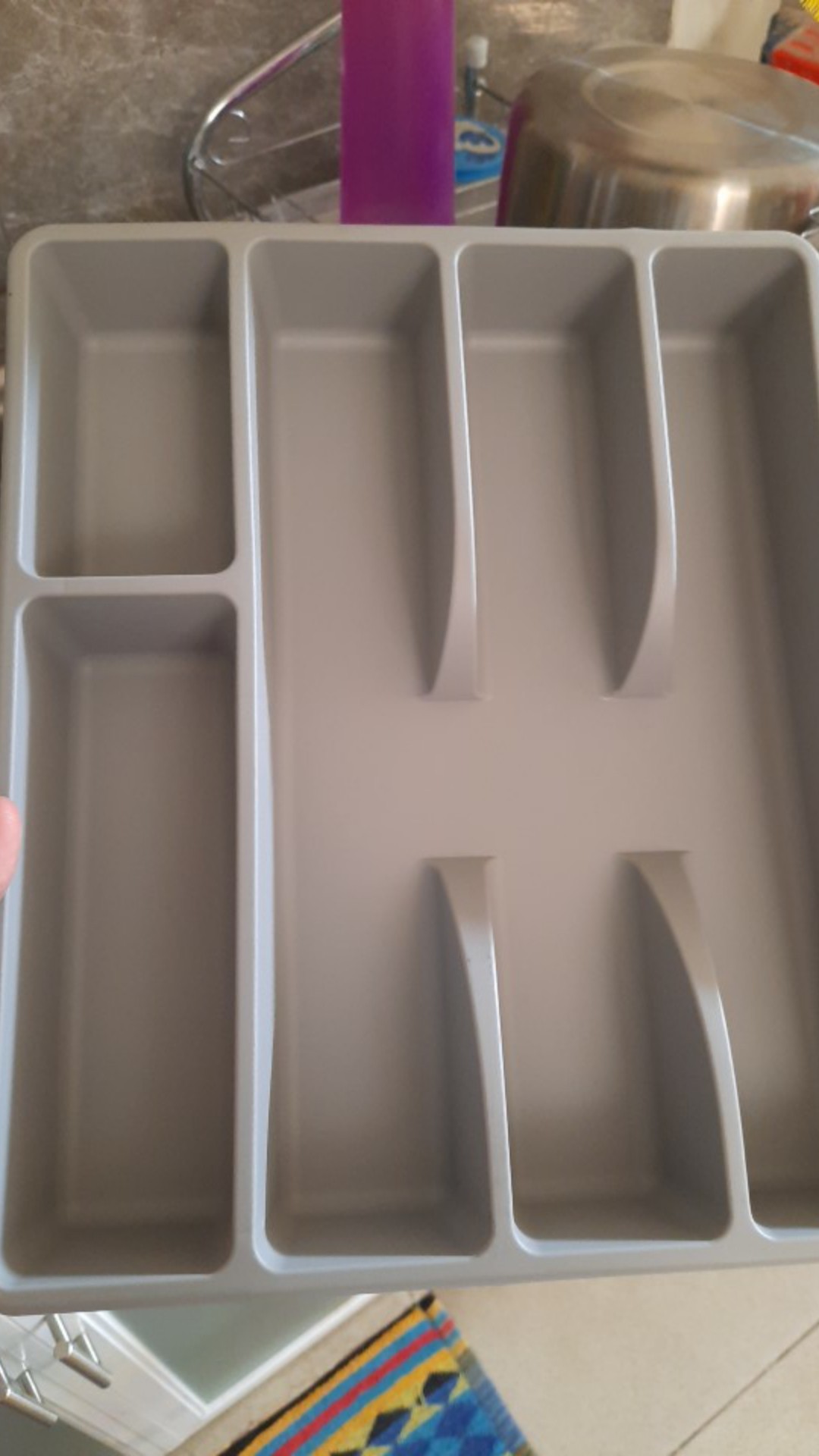 Cutlery Tray, Baki Tempat Peralatan Makan/sendok/garpu, Abu Abu Sm973