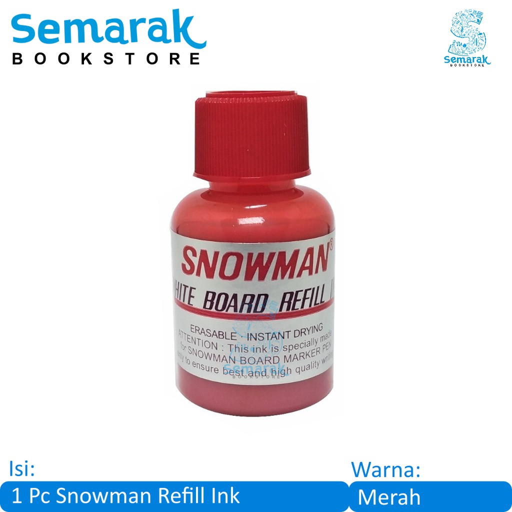

Snowman Refill Ink Isi Tinta Spidol Whiteboard Dapat Dihapus 20 ml - Merah