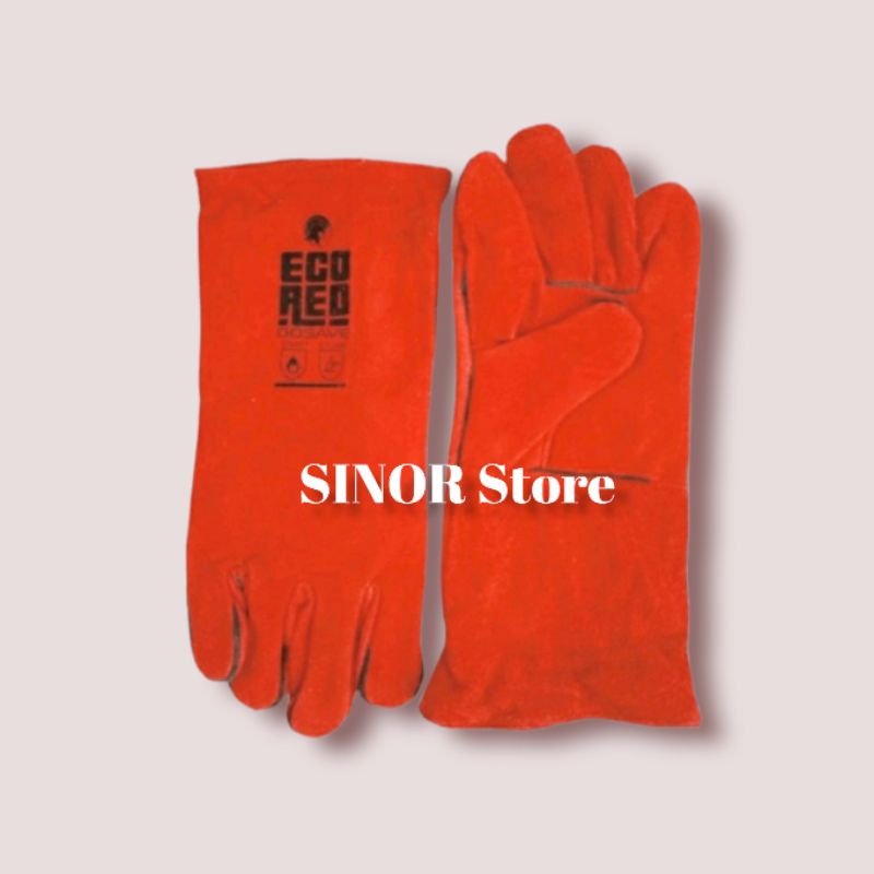 Sarung Tangan Las Kulit Merah ECORED 14 Inch Gosave Welding Gloves Sarung Tangan Safety