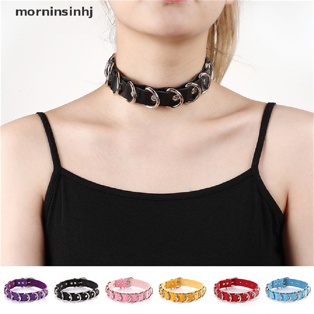 Kalung Choker Bahan Kulit Pu Dengan Liontin Hati Gaya Punk Gothic Untuk Wanita