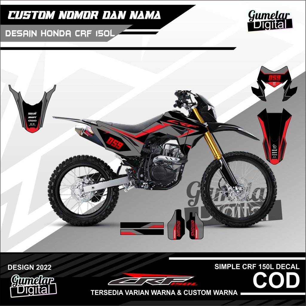 DECAL STIKER FULL BODY HONDA CRF 150 L TERBARU SIMPLE