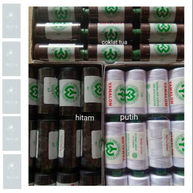 Benang Yamalon 500 Yard Benang Jahit Yamalon 500yard Benang Jait Hitam Putih Coklat Vetailor Perleng