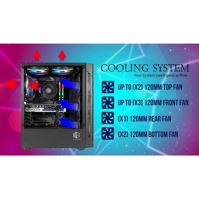 Cube Gaming Byron - Tempered Glass Window, ATX, No Fan