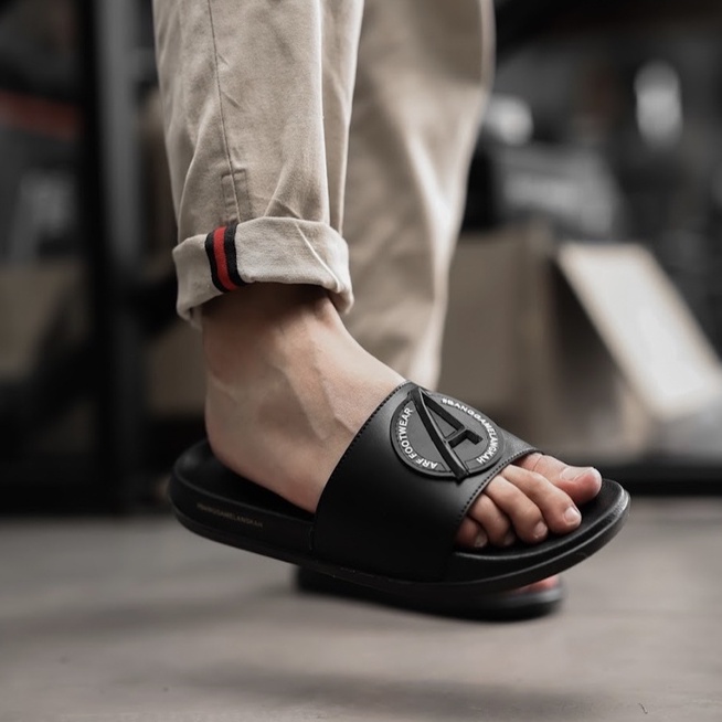 IBRA BLACK WHITE V2 | ManNeedMe x ARF | Sandal Pria Casual Sandal Slop ORIGINAL