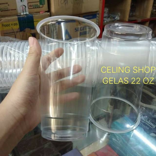 Gelas Plastik Ermukaan Bundar Gelas Plastik Bening Es Jumbo Besar Thai