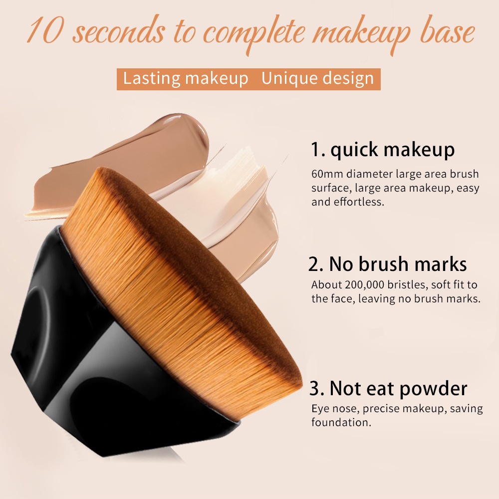 Brush Foundation Bentuk Hexagon Ukuran Besar Portable Untuk Makeup