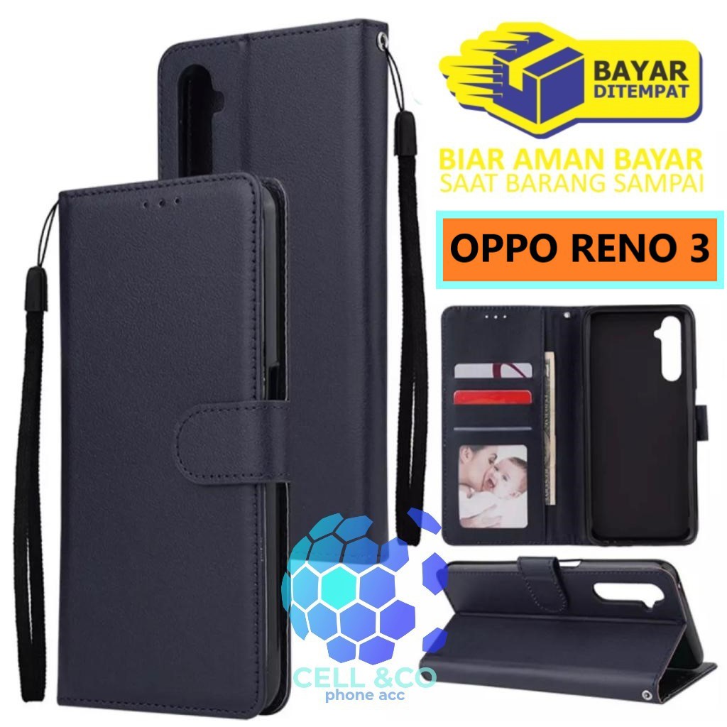 Flip cover OPPO RENO 3 Flip case buka tutup kesing hp casing flip case leather wallet