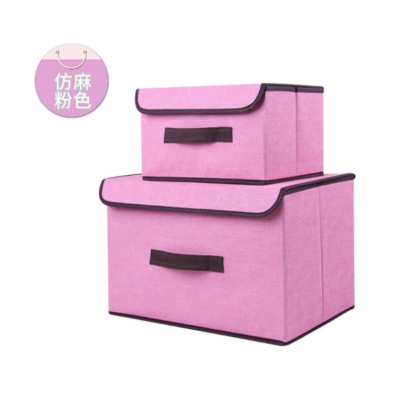 Storage Box 2 in 1 Organizer / Kotak Tempat Penyimpanan Serbaguna Bahan Cotton Fabric