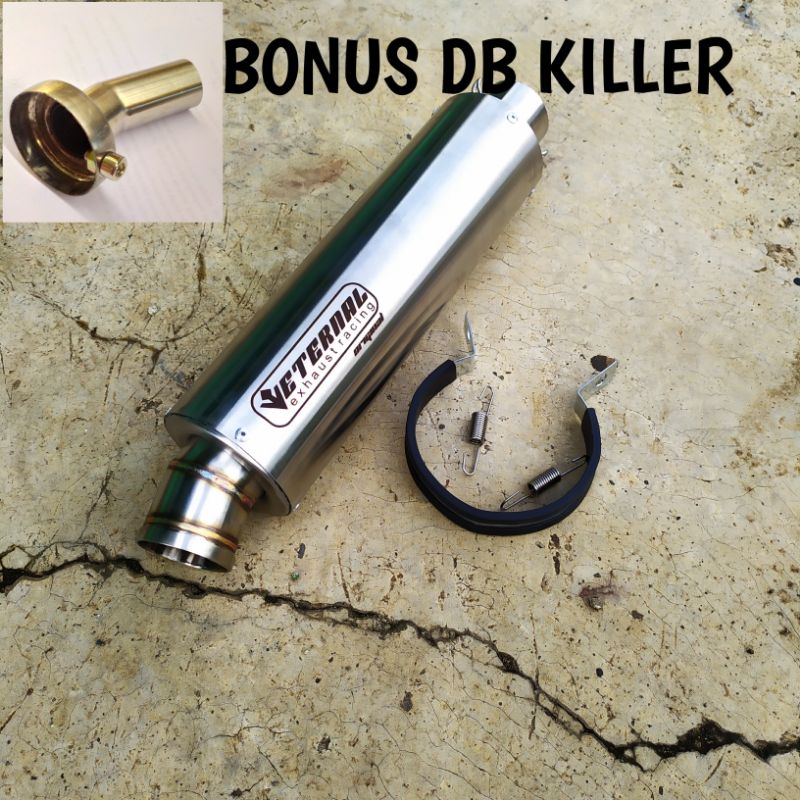 knalpot racing eternal Exhaust original+DB killer  Silincer only inlet 50mm click aerox Vixion R15v3