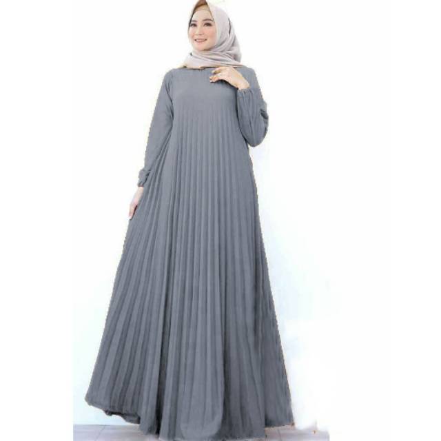 Gamis plisket  jumbo Maxi Catrice Mocca
Bahan semi jersey prisket mesin ld120cm pjg 135cm