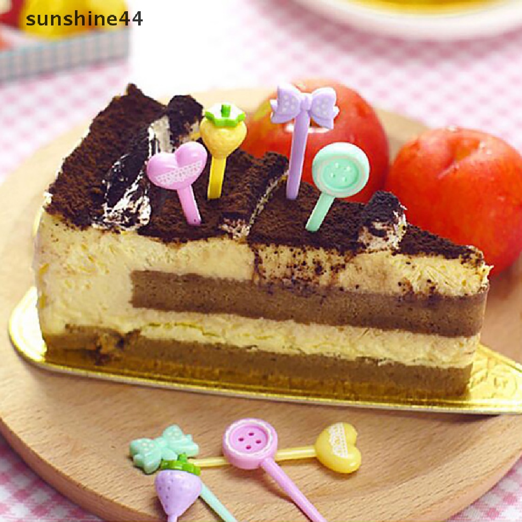 Sunshine Garpu Buah / Dessert / Kue / Snack Mini Desain Kartun Untuk Anak