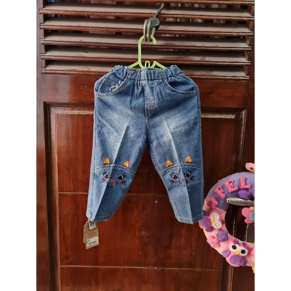 Hipofant, Jeans Bayi Perempuan, Size M / 1 tahun, Warna Blue Jeans (Sesuai Gambar), Harga Extra Sale
