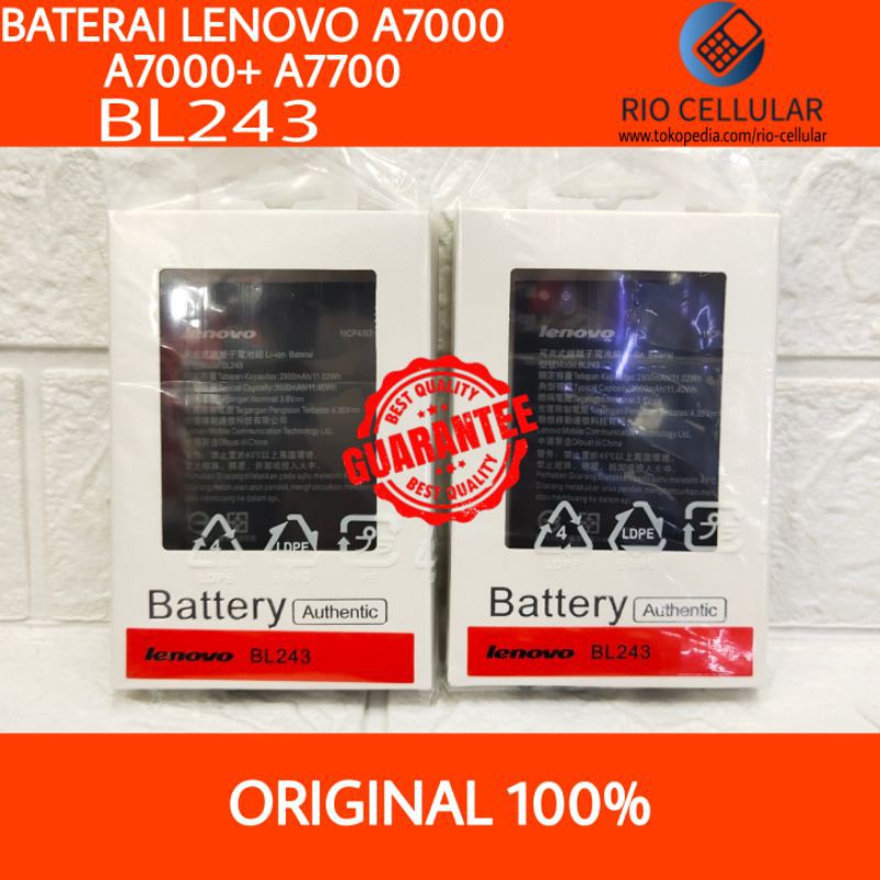 BATERAI LENOVO BL243 A7000/A7000 PLUS ORIGINAL 100%