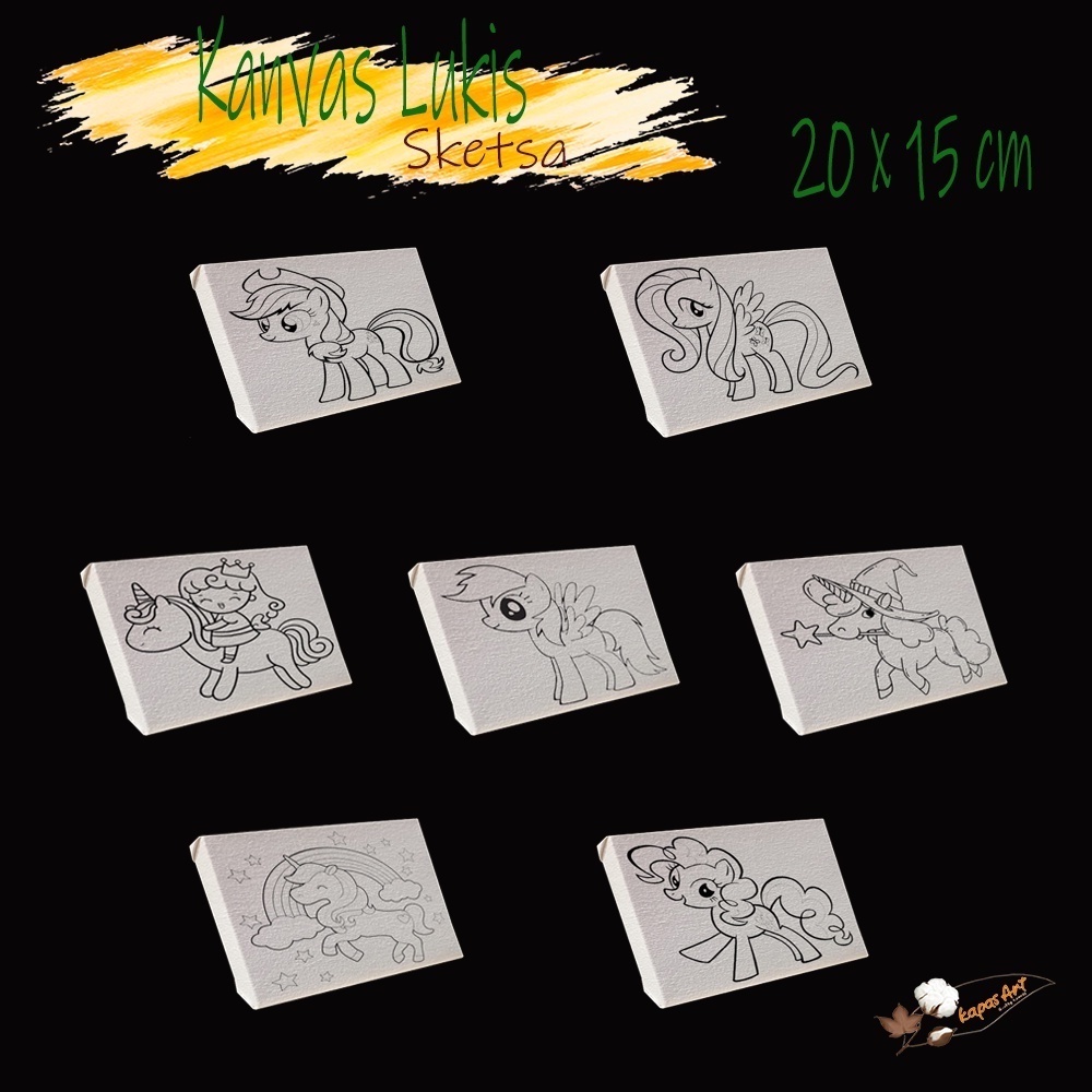 

Kanvas Lukis Sketsa Kuda Poni 20x15cm Siap Pakai