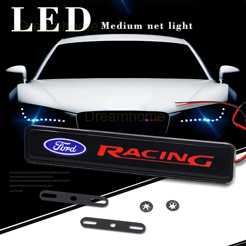 Dengan lampu LED Stiker Lencana Grille Depan Mobil With LED light Car Front Grille Emblem Badge Stickers For FORD Mustang Territory RANGER EVEREST FOCUS FIESTA Ecpsport