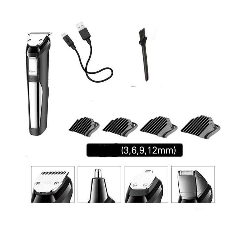 KEMEI hair trimmer kemei hair clipper km-8601 5 in 1 set USB rechargeable nose hair trimmer beard trimmer shaver hair carving