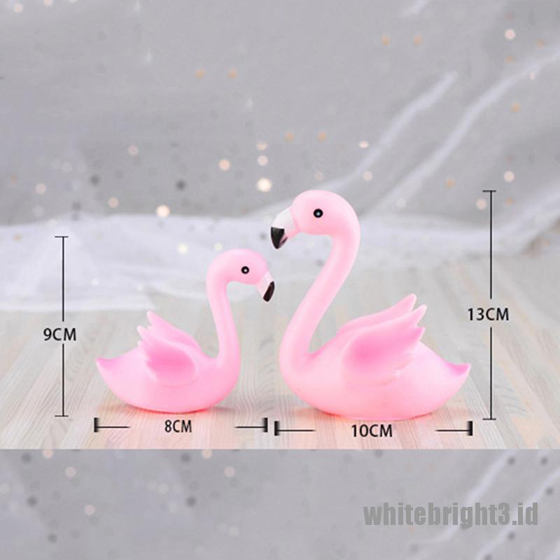 (white3) Topper Kue Bentuk Flamingo Pink Untuk Dekorasi Pernikahan / Ulang Tahun