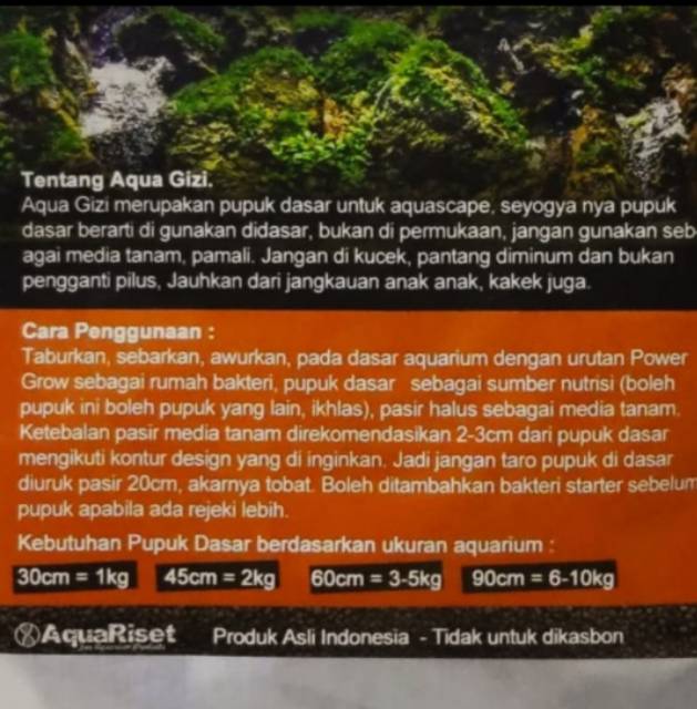 Pupuk dasar aquascape Aquagizi Aqua gizi 1kg