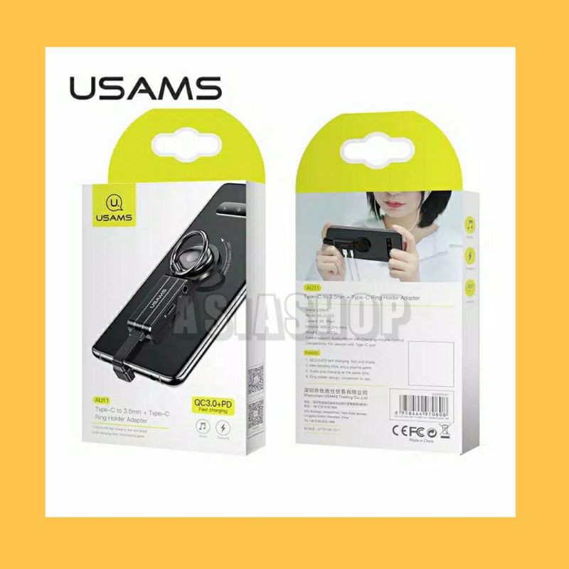 Ring Holder Adapter Usams AU11 Type C to 3.5mm + Type C NEW