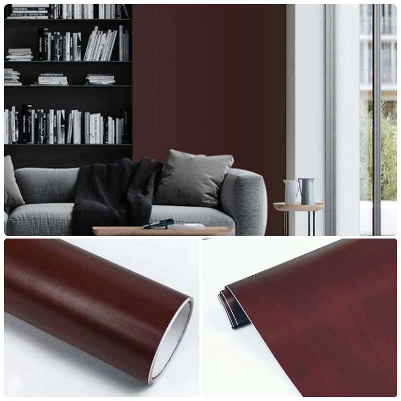 Wallpaper Dinding Sticker Dinding Coklat Polos Pastel Ruang Tamu Kamar Tidur