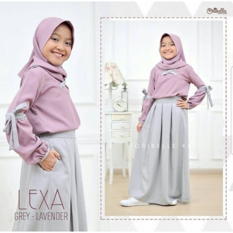 Pakaian Muslim Anak Perempuan / Setelan Anak Perempuan Umur 9 10 11 12 Thn / Baju Set Lexa Kid 2 Wrn