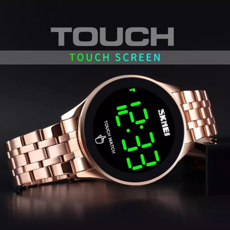 SKMEI 1579 Jam Tangan Pria Wanita SKMEI Touch Screen Stainless Steel