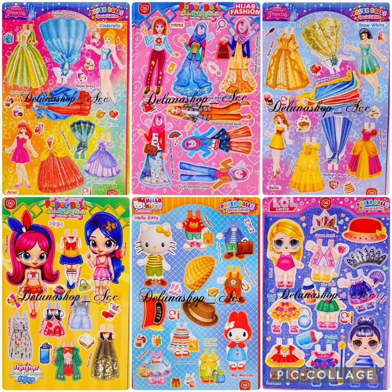 DELUNASHOP DL480S ANAK BP SUPER JUMBO Mainan Jadul Bongkar Pasang Baju ( 26x17cm ) Perlembar KARAKTE